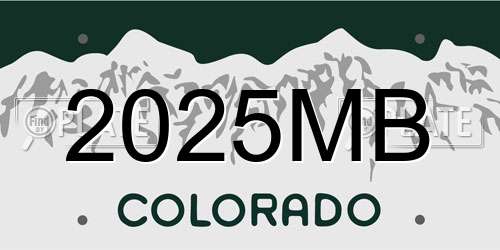 2025MB Colorado License Plate