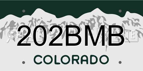 202BMB Colorado License Plate