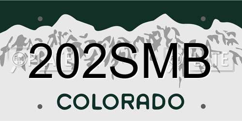 202SMB Colorado License Plate