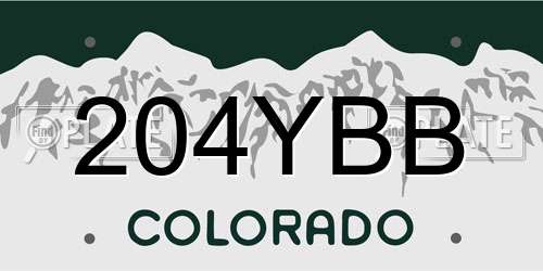 204YBB Colorado License Plate