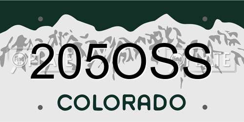 205OSS Colorado License Plate