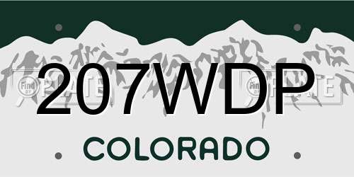 207WDP Colorado License Plate