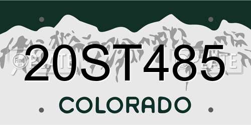 20ST485 Colorado License Plate