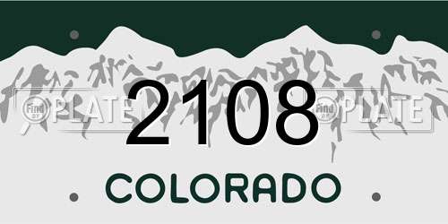 2108 Colorado License Plate