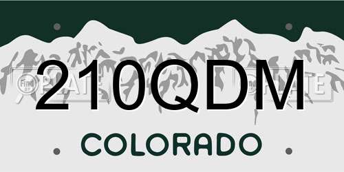 210QDM Colorado License Plate