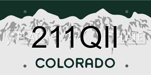 211QII Colorado License Plate
