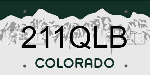 211QLB Colorado License Plate