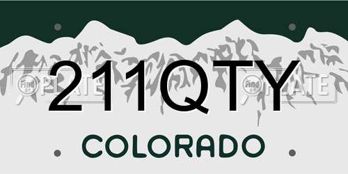211QTY Colorado License Plate