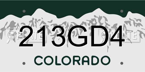 213GD4 Colorado License Plate