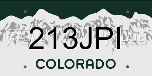 213JPI Colorado License Plate