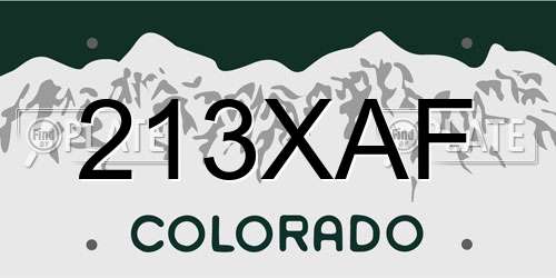 213XAF Colorado License Plate