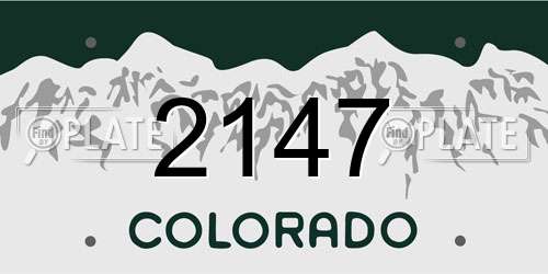 2147 Colorado License Plate