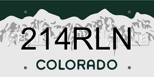 214RLN Colorado License Plate