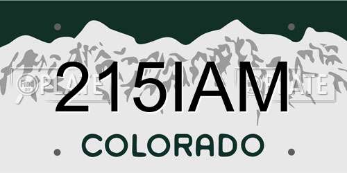 215IAM Colorado License Plate