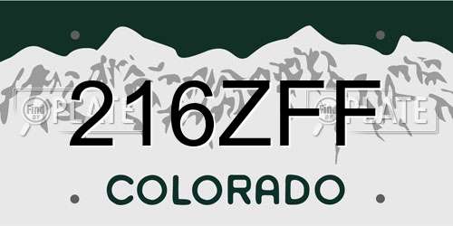216ZFF Colorado License Plate