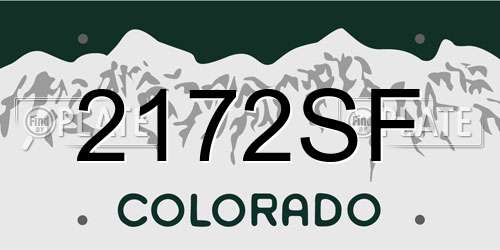 2172SF Colorado License Plate