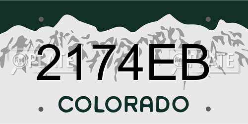 2174EB Colorado License Plate