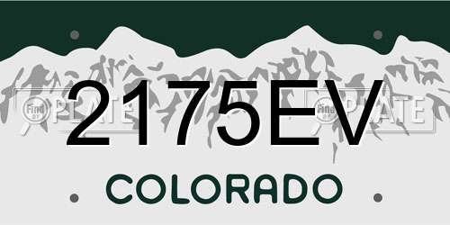 2175EV Colorado License Plate