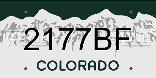 2177BF Colorado License Plate