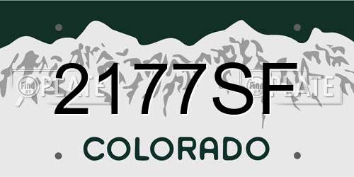 2177SF Colorado License Plate