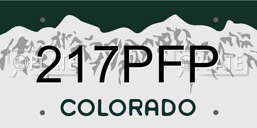 217PFP Colorado License Plate