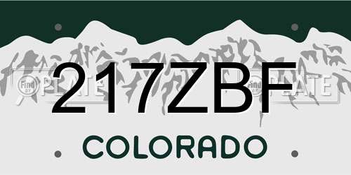 217ZBF Colorado License Plate
