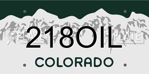 218OIL Colorado License Plate