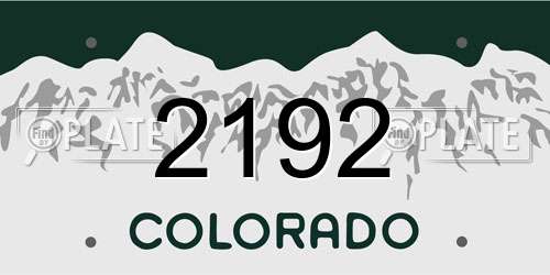 2192 Colorado License Plate