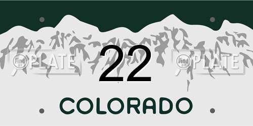 22 Colorado License Plate