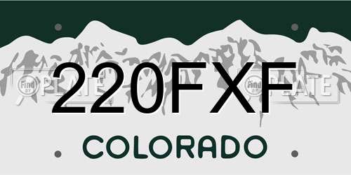 220FXF Colorado License Plate