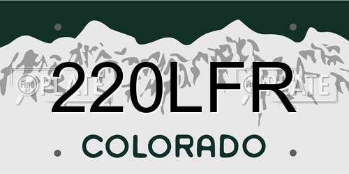 220LFR Colorado License Plate