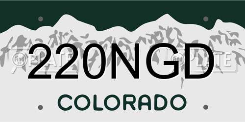220NGD Colorado License Plate