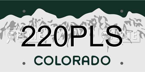 220PLS Colorado License Plate
