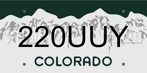 220UUY Colorado License Plate