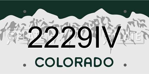2229IV Colorado License Plate