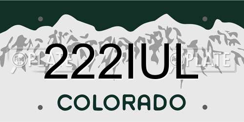 222IUL Colorado License Plate