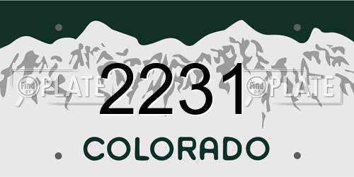 2231 Colorado License Plate