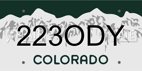 223ODY Colorado License Plate
