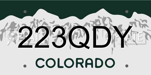 223QDY Colorado License Plate