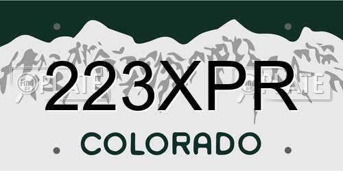 223XPR Colorado License Plate