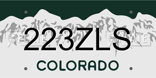 223ZLS Colorado License Plate