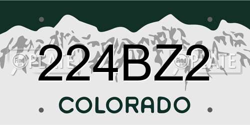 224BZ2 Colorado License Plate