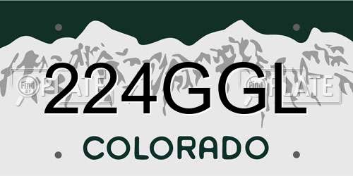 224GGL Colorado License Plate