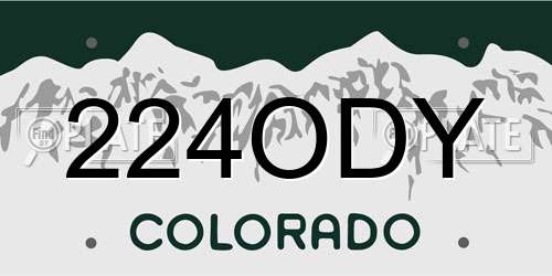 224ODY Colorado License Plate
