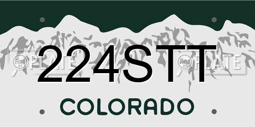 224STT Colorado License Plate