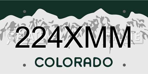 224XMM Colorado License Plate
