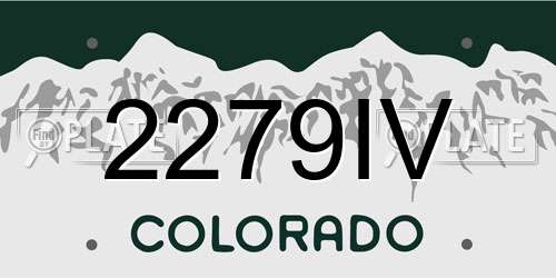 2279IV Colorado License Plate