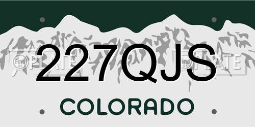 227QJS Colorado License Plate