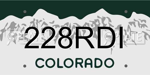 228RDI Colorado License Plate