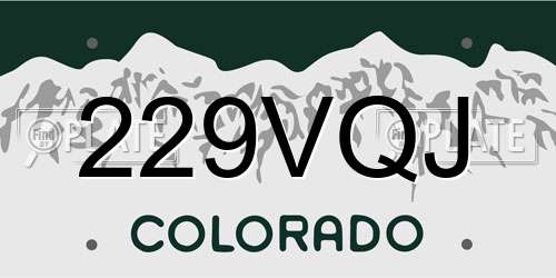 229VQJ Colorado License Plate